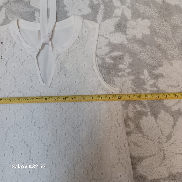 Anne Klein White Sleeveless Tie Front Tank Top Blusse Size S Offer Are Welcome - Picture 11 of 12